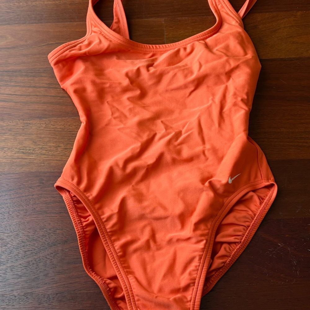 Nike Essential Vibrant Orange U-Back One-Piece Swimsuit